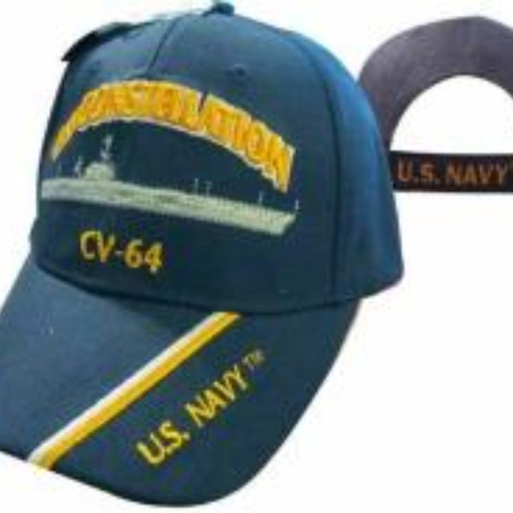US Navy Hat USS Constellation CV-64 Battleship Blue Embroidered Cap - Picture 5 of 6